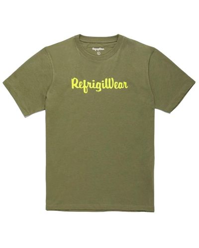 Refrigiwear Baumwoll-t-shirt mit kontrast-logo - Grün