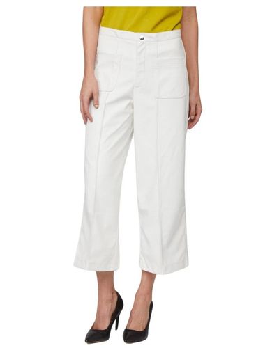 Twin Set Trousers > cropped trousers - Blanc