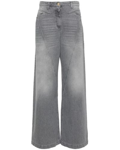 Elisabetta Franchi Jeans > wide jeans - Gris