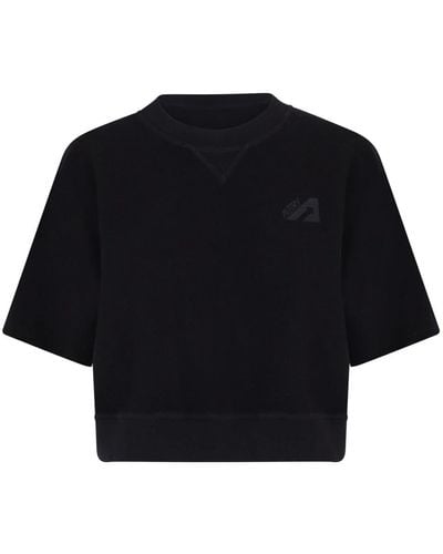 Autry Kurzärmeliges sweatshirt mit logo - Schwarz