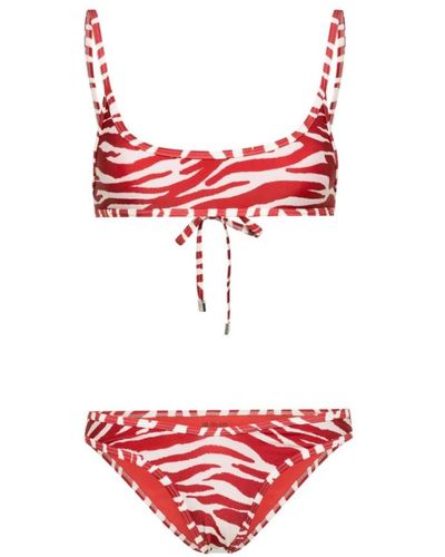 The Attico Bikini mit abstraktem Print - Rot