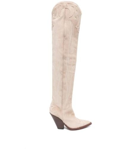 Sonora Boots Wildleder texanische stiefel - Weiß
