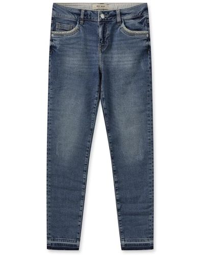 Mos Mosh Jeans slim-fit mateos con dettagli ricamati - Blu