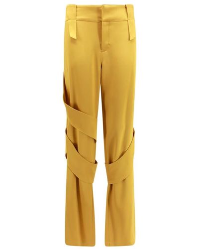 Blumarine Pantalones acampanados dorados - Amarillo