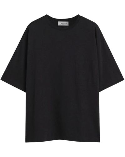 Lanvin Schwarzes taschen t-shirt oversize baumwolle