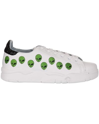 Chiara Ferragni Weiße grüne sneakers
