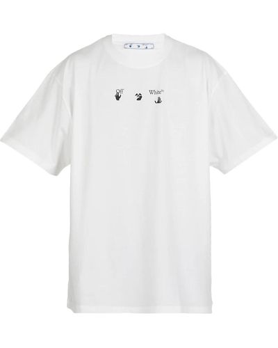Off-White c/o Virgil Abloh Baumwoll-t-shirt mit bedrucktem logo off - Weiß