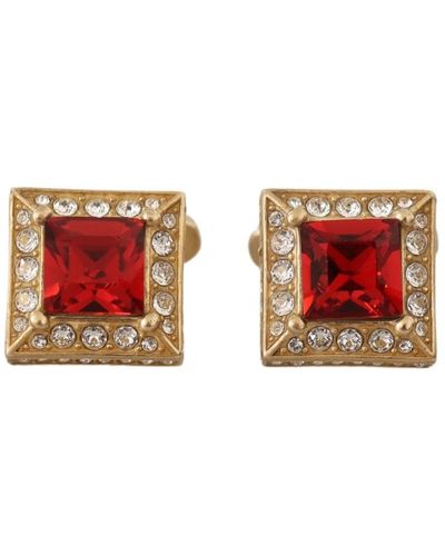 Dolce & Gabbana Vergoldete kristall-schettenknöpfe - Rot