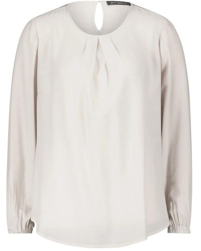 Betty Barclay Langarm-bluse mit rundhalsausschnitt - Weiß