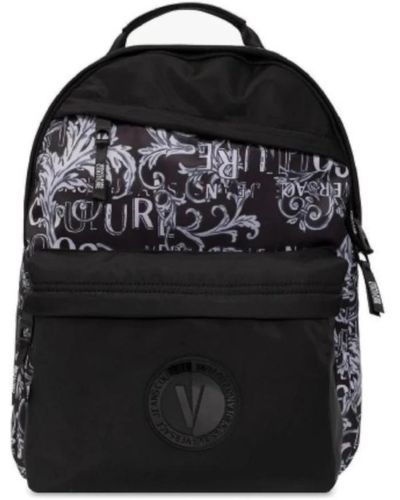 Versace Schwarzer logo couture rucksack