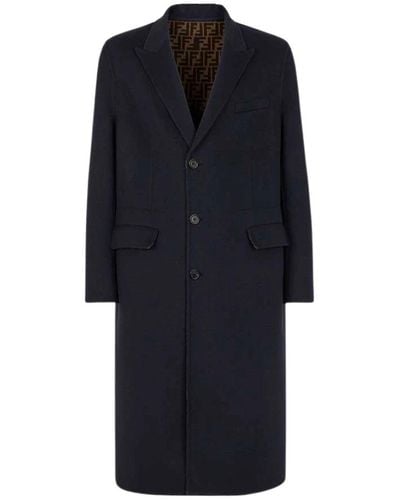Fendi Single-Breasted Coats - Blue