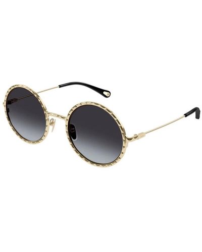 Chloé Gold graue sonnenbrille modell ch0230s - Schwarz