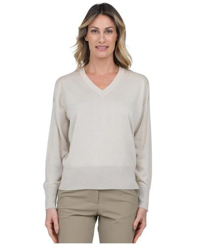 Alpha Studio V-Neck Knitwear - Grey