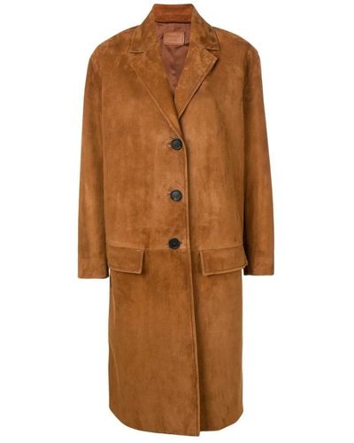 Prada Single-Breasted Coats - Brown