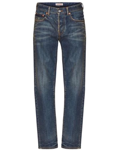 Valentino Garavani Jeans > straight jeans - Bleu