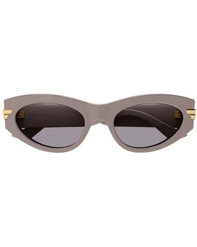 Bottega Veneta Ovale sonnenbrille mit metallstreifen,stylische sonnenbrille bv1189s - Braun