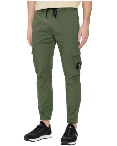 Calvin Klein Slim-Fit Trousers - Green