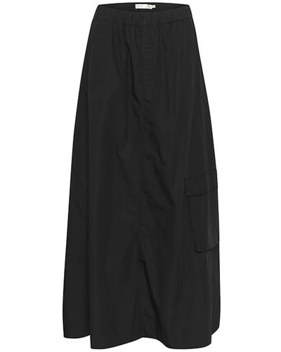 Inwear Falda a-line negra con bolsillo oversize - Negro