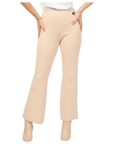 Giulia N Couture Wide Trousers - Natural