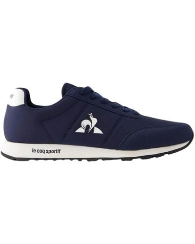 Le Coq Sportif Blaue print sneakers mit gummisohle
