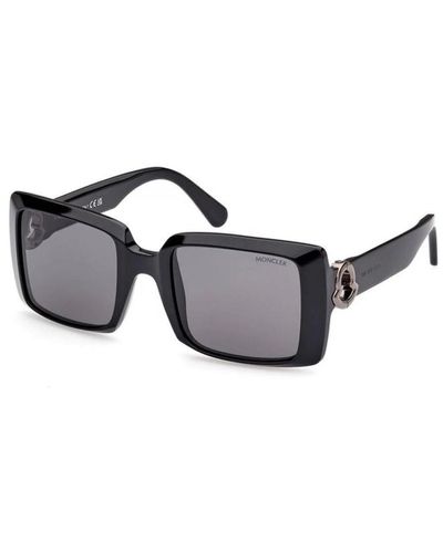 Moncler Schwarze pantografierte rechteckige sonnenbrille