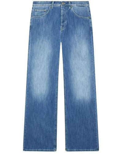 Dondup Wide leg jeans in blauer waschung