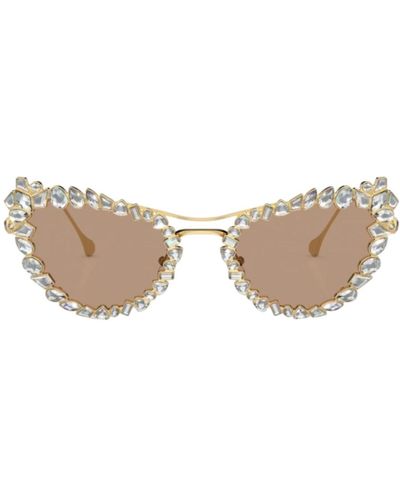 Swarovski Sole cat-eye occhiali da sole con clip staccabile - Marrone