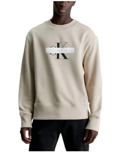 Calvin Klein Stencil crew sweatshirt - Neutro