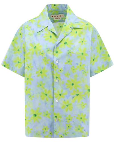 Marni Camisa de algodón con motivo floral - Verde