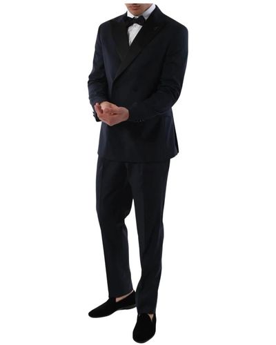 Paoloni Suits > suit sets > double breasted suits - Noir