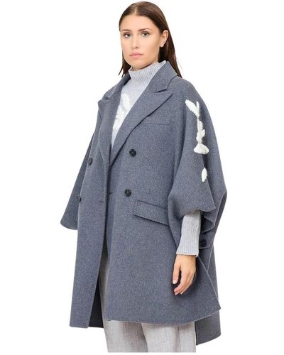 Ermanno Scervino Double-Breasted Coats - Blue