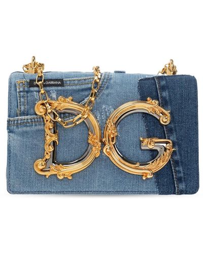 Dolce & Gabbana Denim-schultertasche - Blau