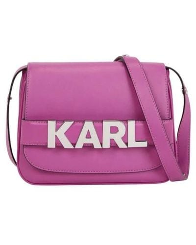 Karl Lagerfeld Cross Body Bags - Purple
