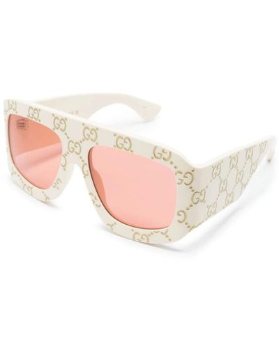 Gucci Weiße sungles mit originalzubehör - Pink