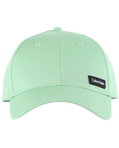 Calvin Klein Cappello in cotone con patch logo - Verde