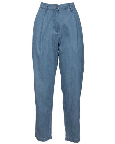 Aspesi Jeans mit vorderfalten und taschen - Blau
