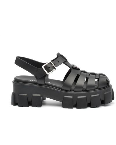 Prada Flat Sandals - Black