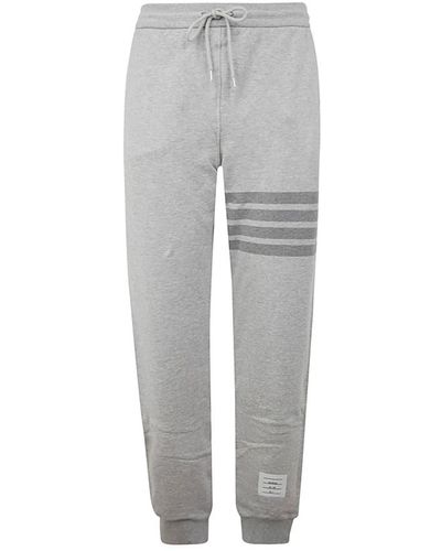 Thom Browne Klassische loopback-sweatpants mit 4 bar stripe - Grau