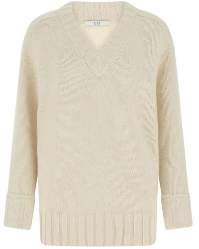 Co. Knitwear > v-neck knitwear - Blanc