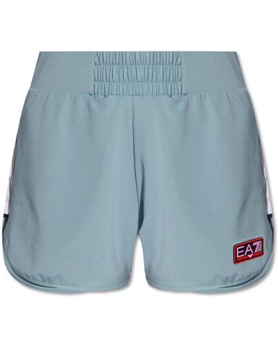 EA7 Shorts con logo - Azul