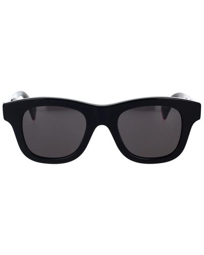 KENZO Geometrische sonnenbrille mit schwarzem acetatrahmen und grauen gläsern