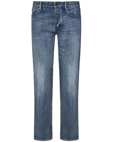 Emporio Armani Blaue jeans slim cut logo patch,slim-fit jeans