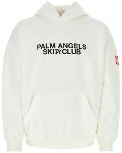 Palm Angels Oversize weißes baumwoll-sweatshirt