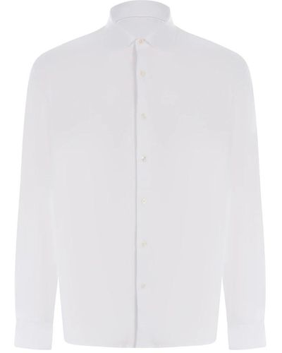 FILIPPO DE LAURENTIIS Classica camicia in jersey di cotone bianco