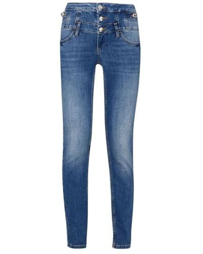 Liu Jo High-waisted skinny jeans in used denim - Blau