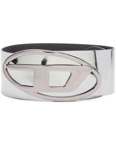 DIESEL Cintura oval d logo - Metallizzato