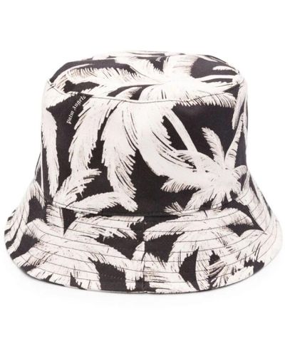 Palm Angels Schwarze kappe mit palmenbaum-print - Mehrfarbig