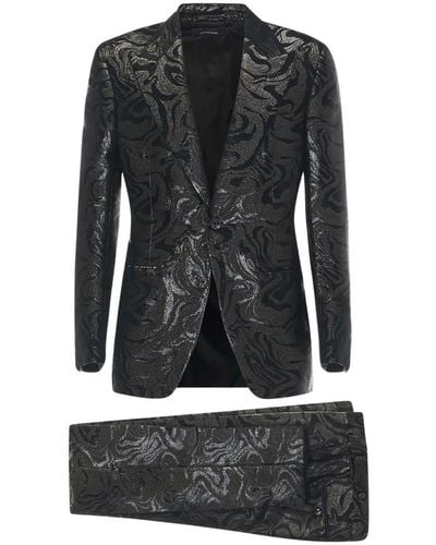 Tom Ford Single Breasted Suits - Black