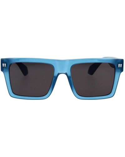 Off-White c/o Virgil Abloh Lawton geometric oversized occhiali da sole - Blu