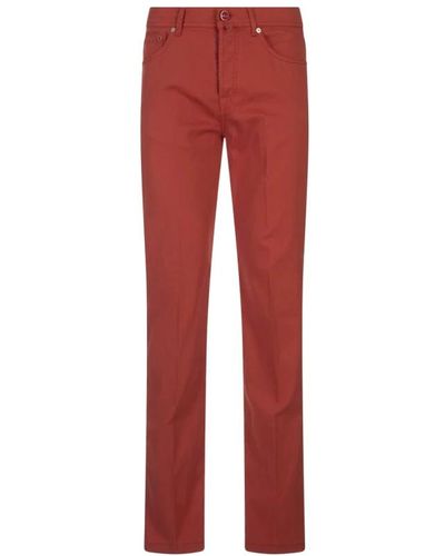 Kiton Slim-Fit Trousers - Red